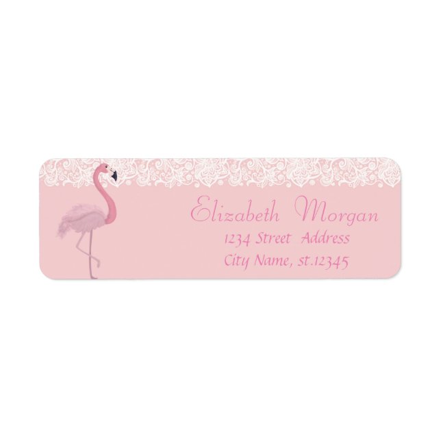 Élégant, Flamant rose rose, Dentelle (Devant)