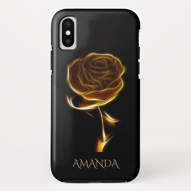 Elegant Flame Golden Rose Case-Mate iPhone Case (Back)