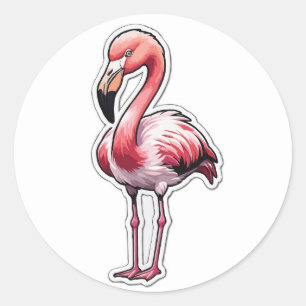 Elegant Flamingo Sticker - Graceful Tropical Bird