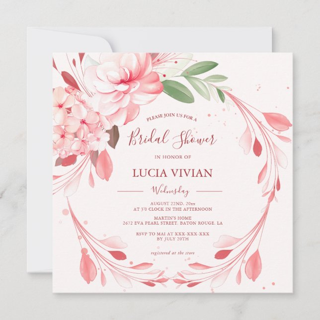 Elegant Flawless Sakura Bridal Shower Invitation (Front)