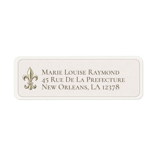 Elegant Fleur de Lis Custom Return Address Label (Front)