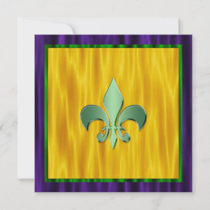 Elegant Fleur De Lis Mardi Gras Wedding Invitation