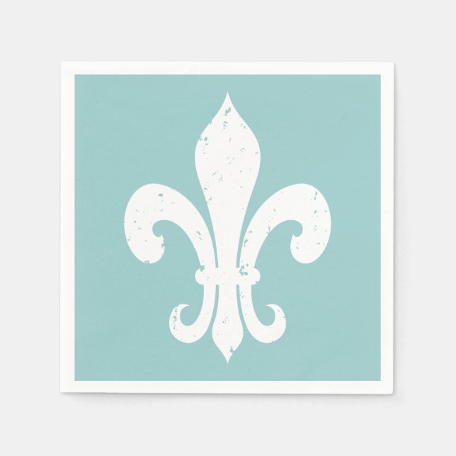 Elegant fleur de lis paper napkins for wedding (Front)