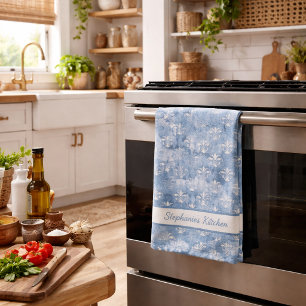Elegant Fleur-de-Lis - Vintage Blue French Kitchen Towel