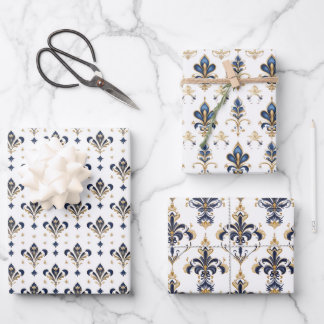 Elegant Fleur-de-Lis Wrapping Paper Set