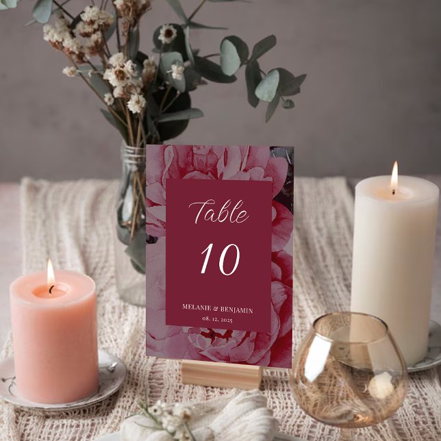 Elégant Fleur Mariage personnalisé Numéro de table (Elegant Flower Personalized Wedding Table Number)