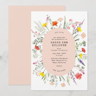 Élégant Fleur sauvage Blush Frame Invitation de di