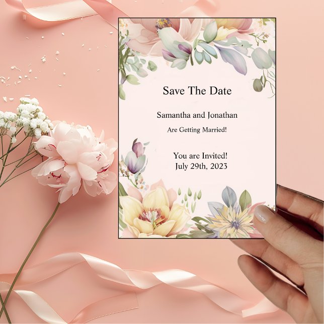 Élégant Fleur sauvage BOHO Enregistrer la carte Da (Créateur téléchargé)