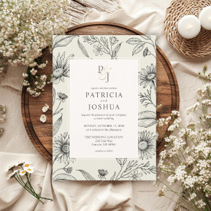Elégant Fleur sauvage de marguerite Faire-part de 