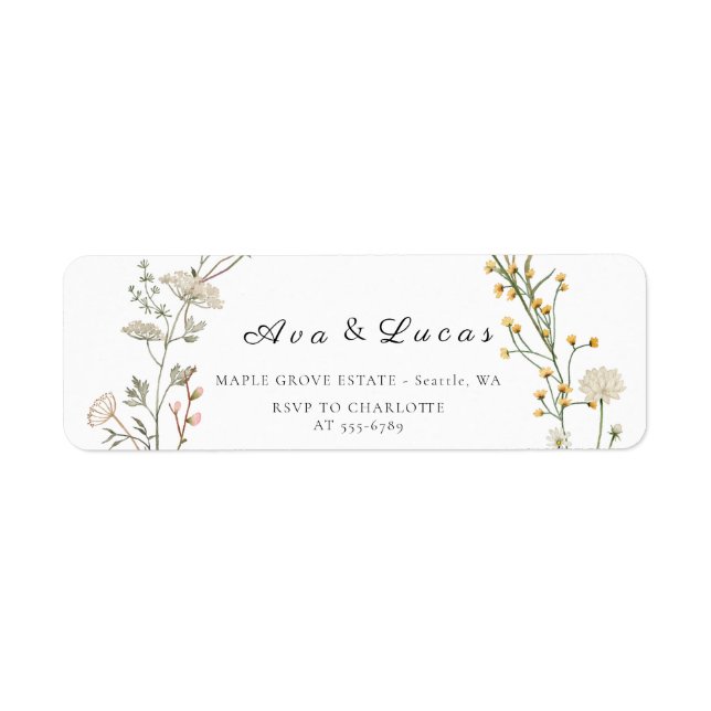 Elégant Fleur sauvage Floral Mariage Jardin  (Devant)