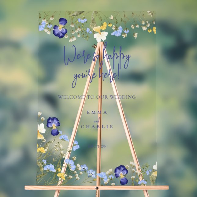 Élégant fleur sauvage Welcome Boho Mariage (Neutre)