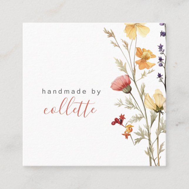Elégant Fleurs Artiste Carte de visite (Devant)