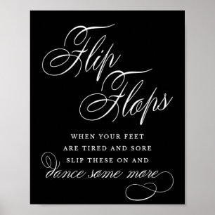 Elegant Flip Flops White Calligraphy   Favour Sign