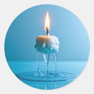Elegant Floating Candle Classic Round Sticker
