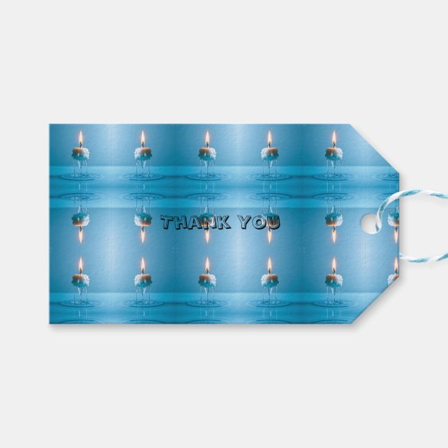Elegant Floating Candle Gift Tags (Front (Horizontal))