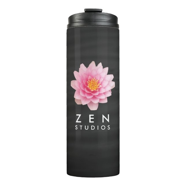 Elegant Floating Pink Lotus Flowers Thermal Tumbler (Front)