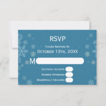 Élégant flocon de neige bleu hiver | Carte RSVP de