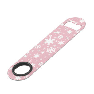 Élégant flocon de Noël motif rose pastel