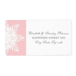Élégant flocon rose, mariage d'hiver blanc