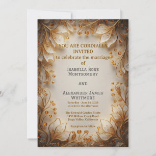 Elegant Flora Design Wedding Invitation
