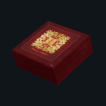 Elegant Flora Gold Chinese Double Happiness Gift Box<br><div class="desc">Gold Floral Chinese Double Happiness Symbol.  Wedding Gift Boxes.</div>