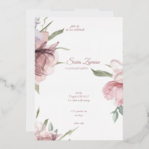 Elegant Floral 18th Birthday Invitation Card