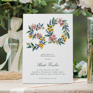 Elegant Floral 50' Botanical 50th Birthday Invitation