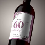 Elegant Floral 60th Birthday Party Wine Label<br><div class="desc">Elegant Floral 60th Birthday Party Wine Label. Matching items available.</div>
