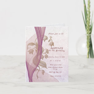 Elegant floral 70 th birthday invitation card 