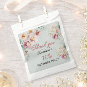 *Elegant Floral 70th Birthday Favour Bag