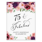 Elegant Floral 75th Birthday Party Jumbo