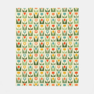 Elegant Floral Abstract Spring Fleece Blanket