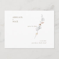 Elegant Floral Accent Wedding Save the Date