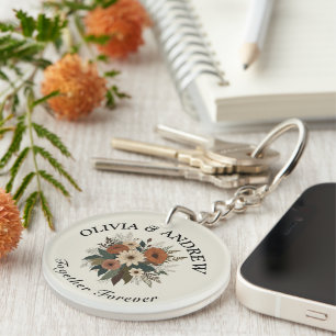 Elegant floral accents and colour palette Keychain
