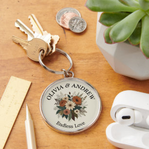 Elegant floral accents and colour palette Keychain