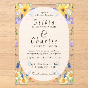 Elegant Floral Acrylic Wedding Invitation