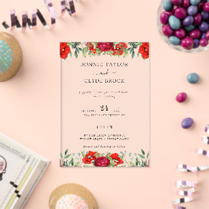 Elegant Floral Acrylic Wedding Invitation Suite