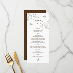 Elegant Floral and Butterfly Wedding Menu