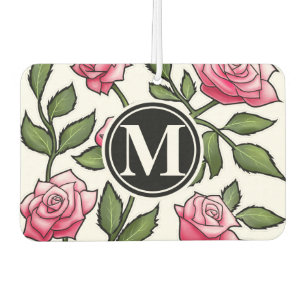 Elegant Floral and Monogram Air Freshener
