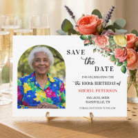 Elegant Floral and Photo 100th Birthday Party 