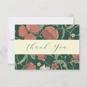 Elegant Floral And Vines Thank You Card