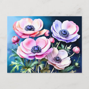 Elegant Floral Anemone Postcard