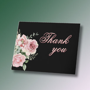 Elegant Floral Any Year Birthday Thank You Card
