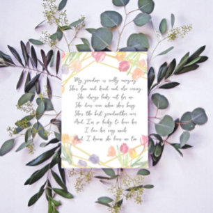 Elegant Floral Appreciation Poem for Nana Grandma Letterhead