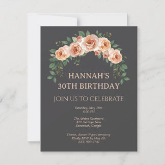 Elegant Floral Arch Frame Birthday Invitation
