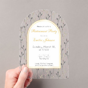 Elegant Floral Arch Retirement Party Invitation