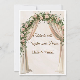 Elegant Floral Arch Wedding Invitation Template