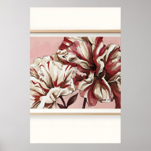 Elegant Floral Art Print, Oversized Blossoms Poster
