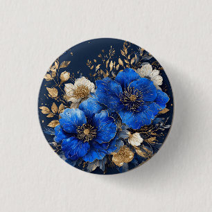 Elegant Floral Artwork 1 Inch Round Button