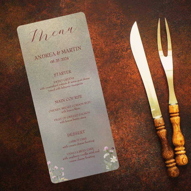 Elegant Floral Autumn Wedding Flat Menu (Creator Uploaded)